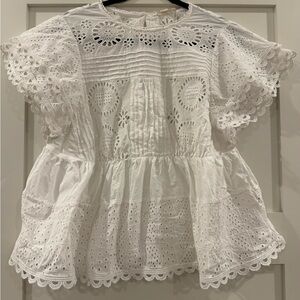 Forever That Girl White Eyelet Lace Women's Top